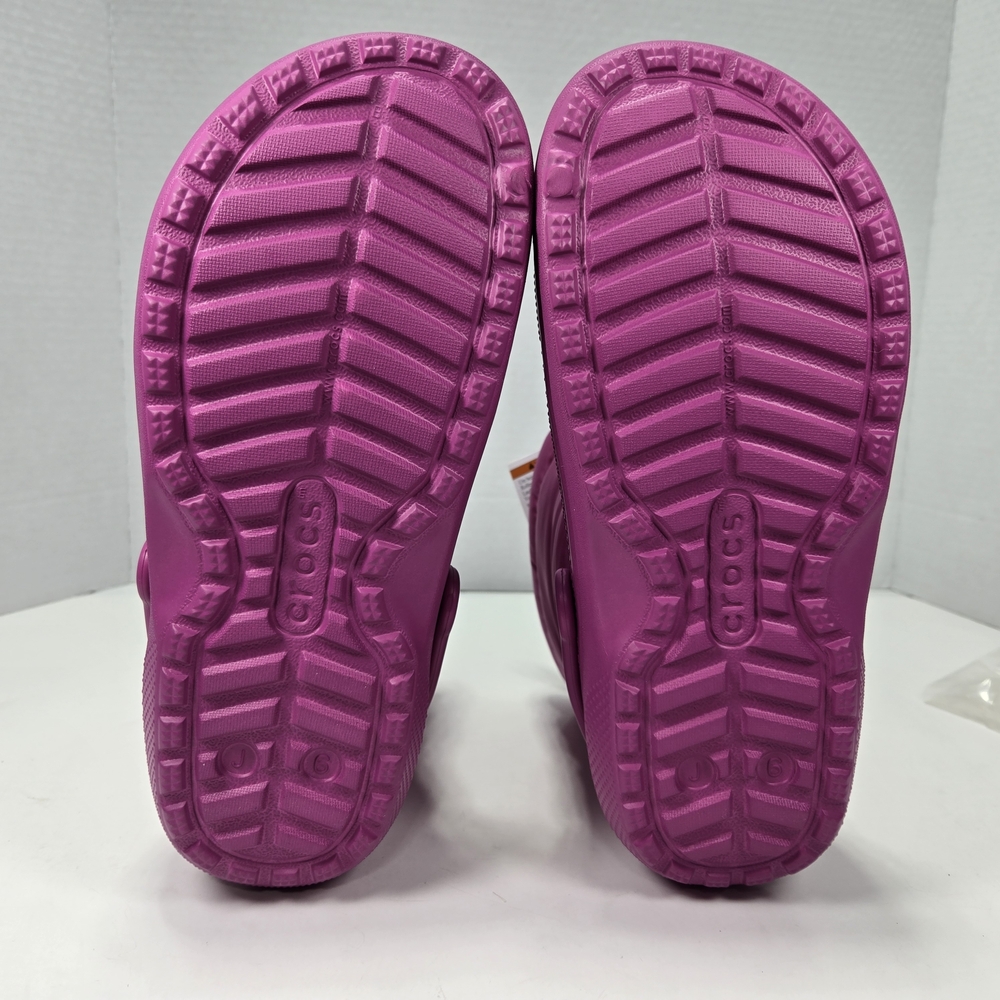 Crocs Classic Lined Neo Puff Fuschia Fun Pink Kids Snow Boots Size J6 (Big Girl) - Picture 6 of 11